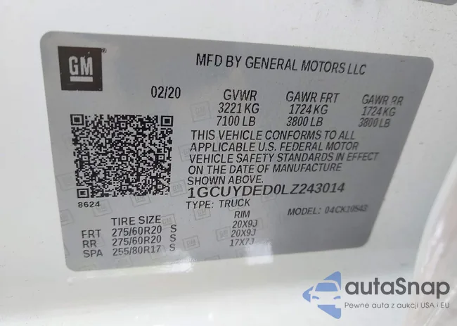 1GCUYDED0LZ243014: 42920319