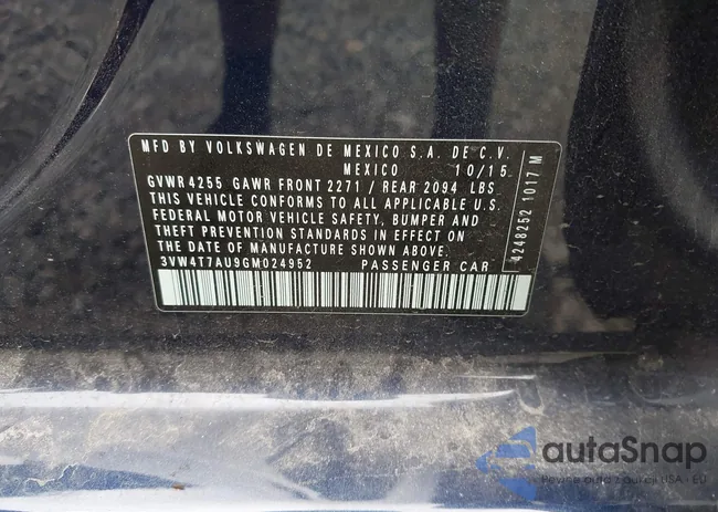 3VW4T7AU9GM024952: 42920417