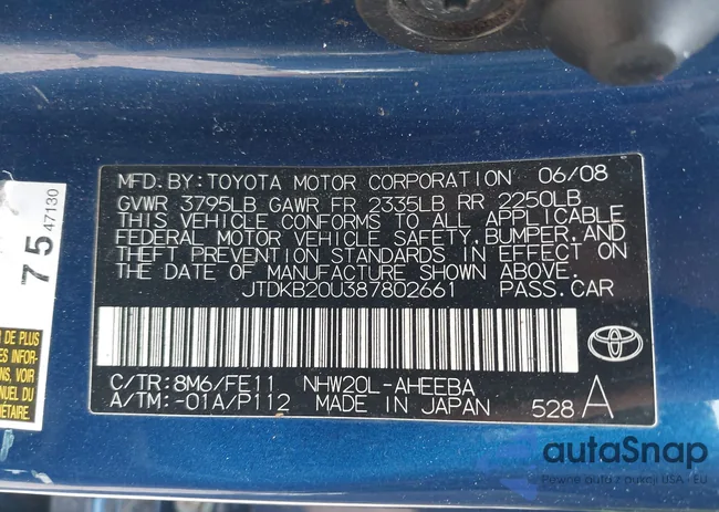 JTDKB20U387802661: 42920567