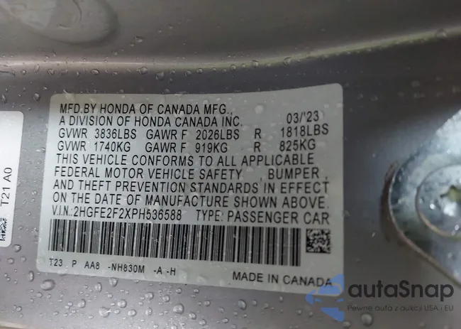 2HGFE2F2XPH536588: 42921829