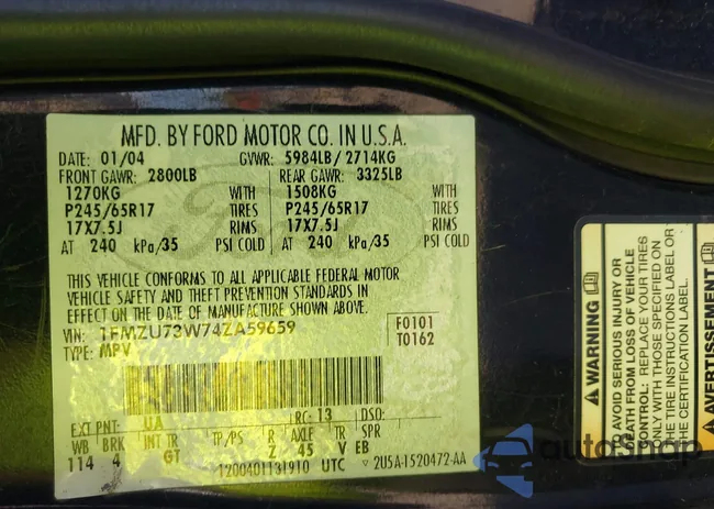 1FMZU73W74ZA59659: 42921867