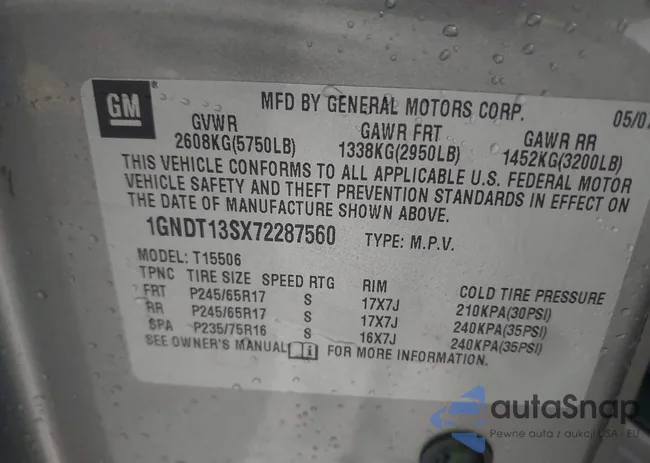 1GNDT13SX72287560: 42921957