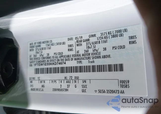 1FTEW1E55KKD74674: 42922064