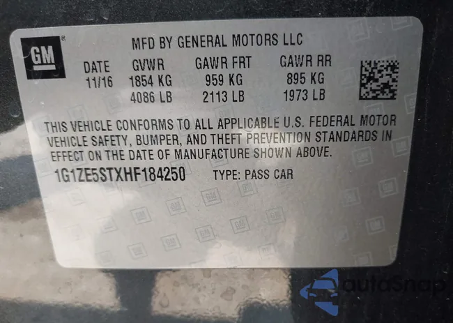 1G1ZE5STXHF184250: 42921431