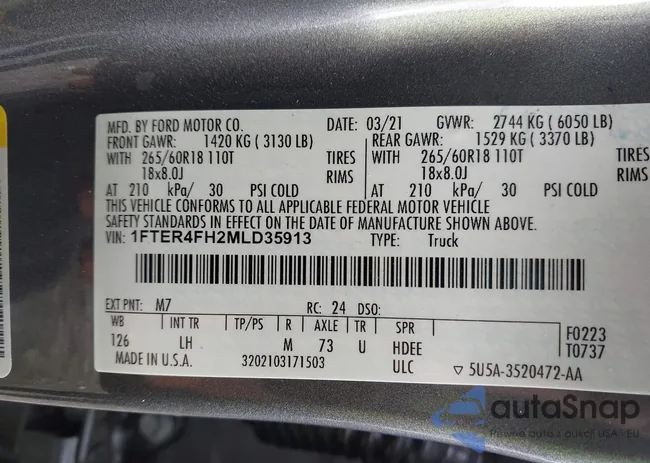 1FTER4FH2MLD35913: 42921482