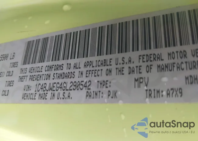 1C4BJWEG4GL290542: 42921543