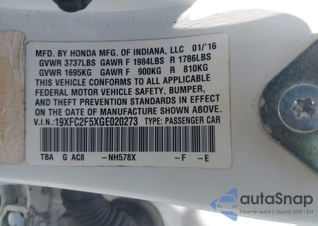 19XFC2F5XGE020273: 42921672