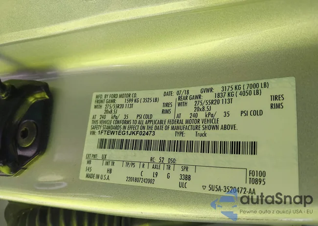 1FTEW1EG1JKF02473: 42922702