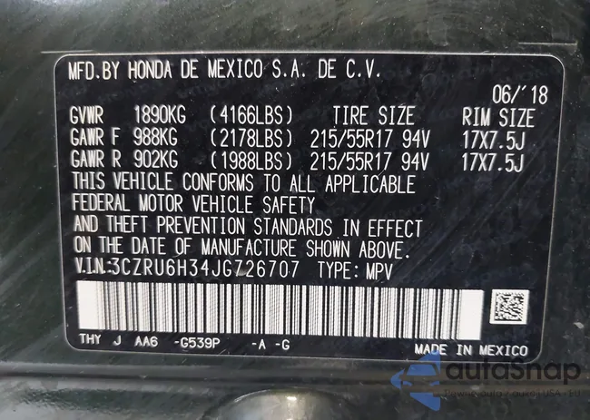 3CZRU6H34JG726707: 42922724