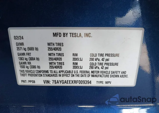 7SAYGAEEXRF009394: 42923011