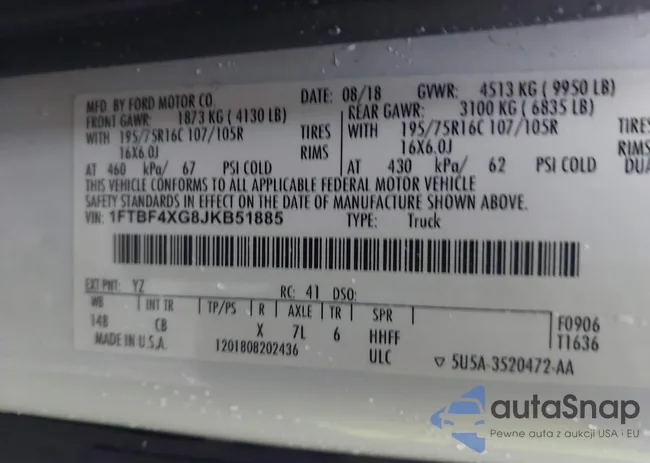 1FTBF4XG8JKB51885: 42923114