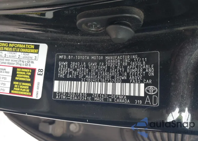 2T1BU4EE1BC737600: 42923122