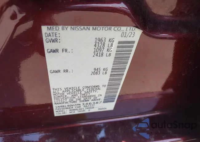 1N4BL4DV2PN346387: 42923263