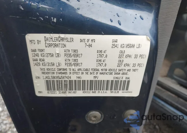 1J4GL58K05W507424: 42923264