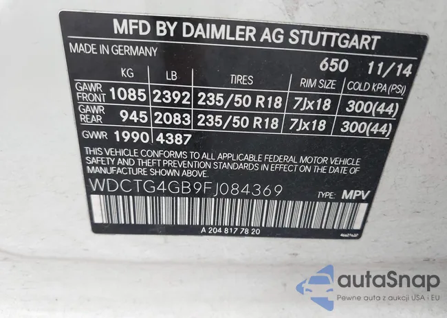 WDCTG4GB9FJ084369: 42922341