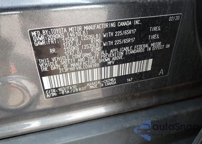 2T3P1RFV8LC098389: 42922379