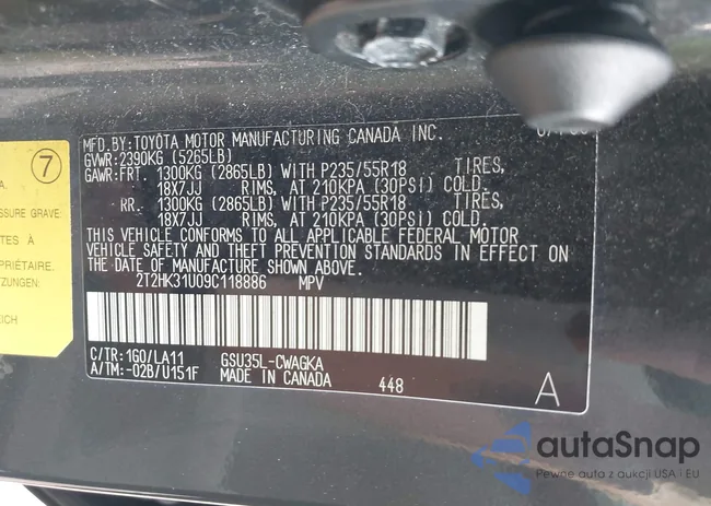 2T2HK31U09C118886: 42922501