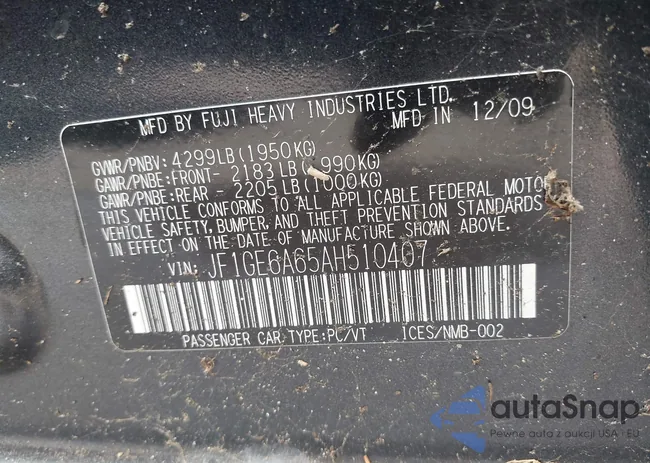 JF1GE6A65AH510407: 42922561