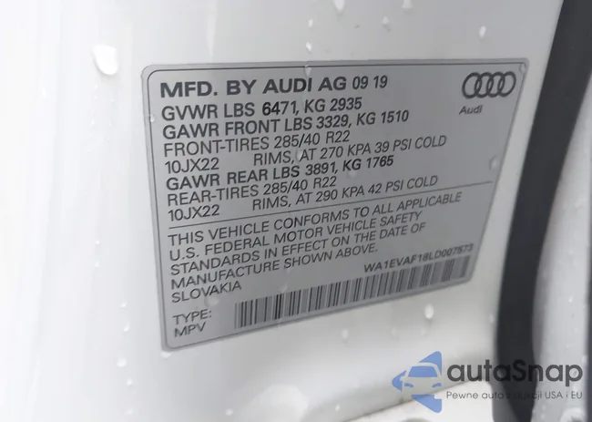 WA1EVAF18LD007573: 42922598