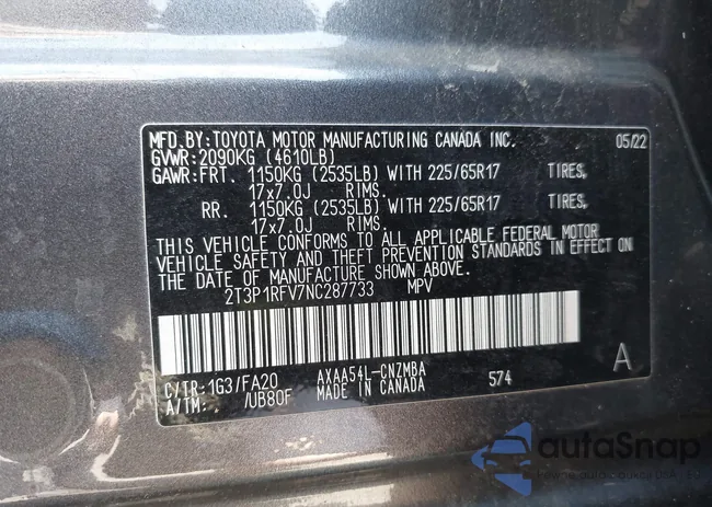 2T3P1RFV7NC287733: 42922624