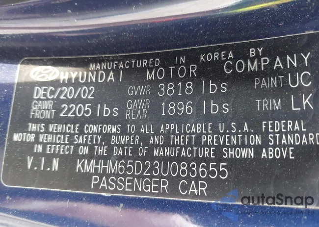 KMHHM65D23U083655: 42923698