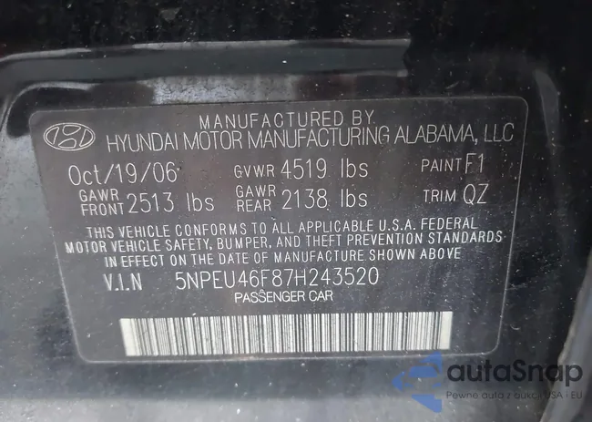 5NPEU46F87H243520: 42923819