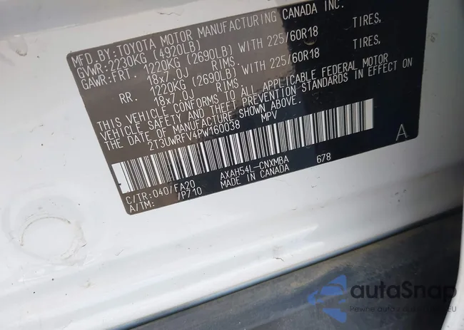 2T3UWRFV4PW160038: 42923850