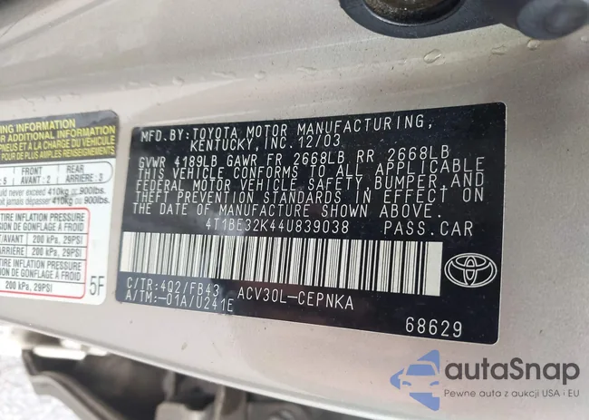 4T1BE32K44U839038: 42924049