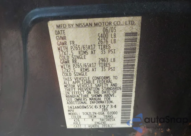 5N1AN08W55C639734: 42924160