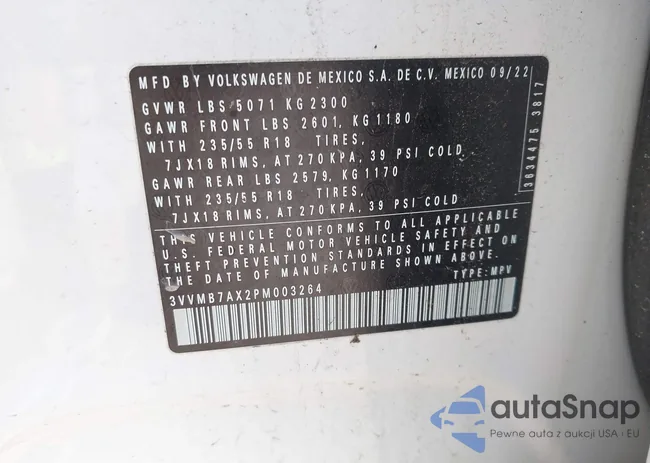 3VVMB7AX2PM003264: 42924212