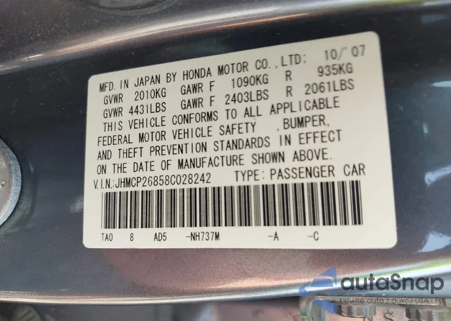 JHMCP26858C028242: 42924246