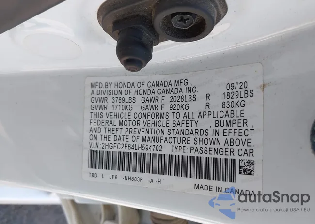 2HGFC2F64LH594702: 42923317