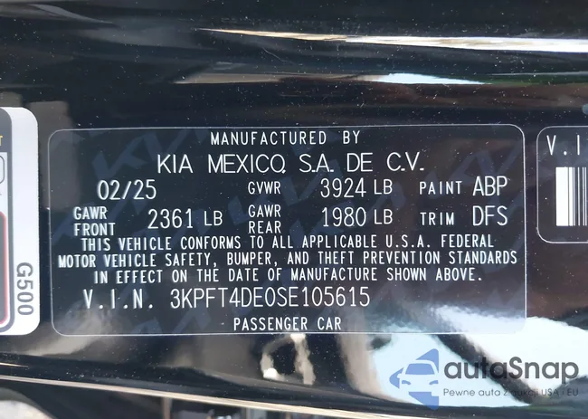 3KPFT4DE0SE105615: 42923425