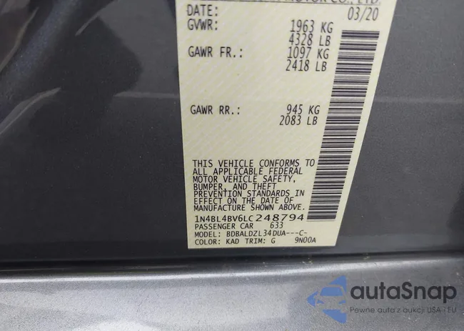 1N4BL4BV6LC248794: 42923448