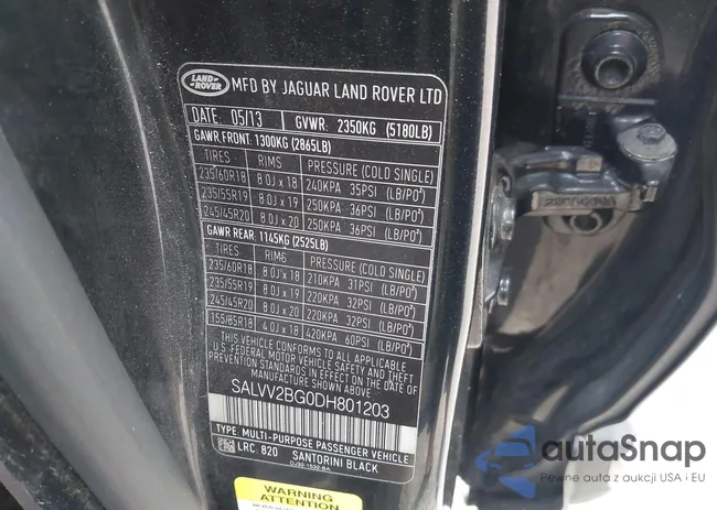 SALVV2BG0DH801203: 42923563