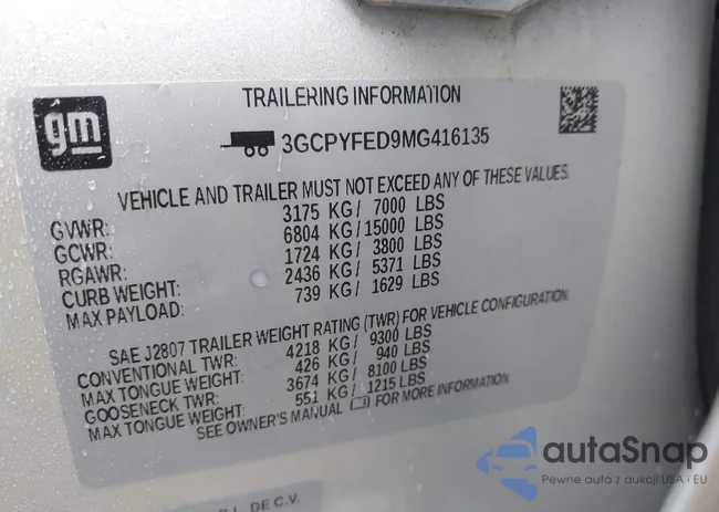 3GCPYFED9MG416135: 42924877