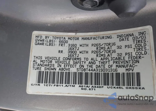 5TDBT44A31S031316: 42924891