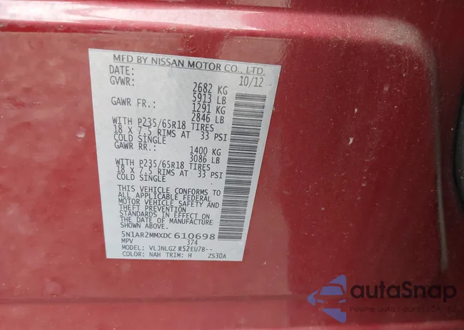 5N1AR2MMXDC610698: 42924997