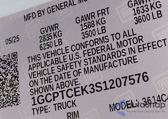 1GCPTCEK3S1207576: 42925057