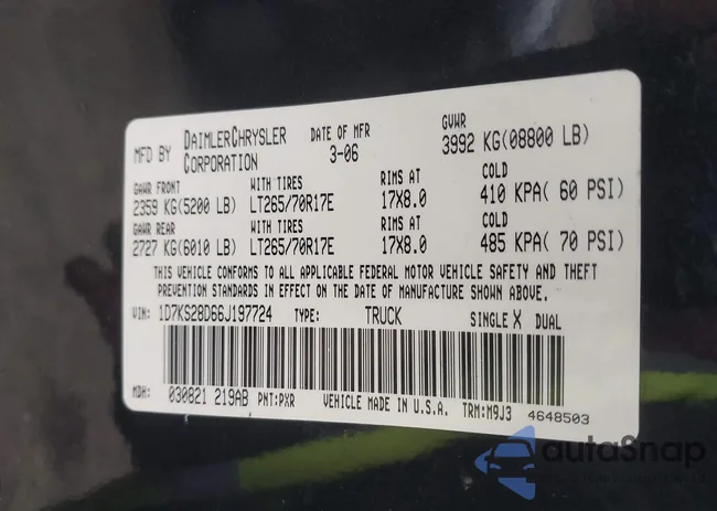 1D7KS28D66J197724: 42924304