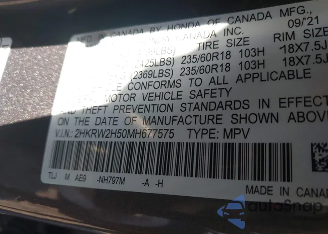 2HKRW2H50MH677575: 42924334