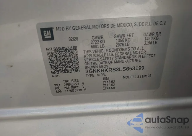 3GNKBKRS3LS653199: 42924361