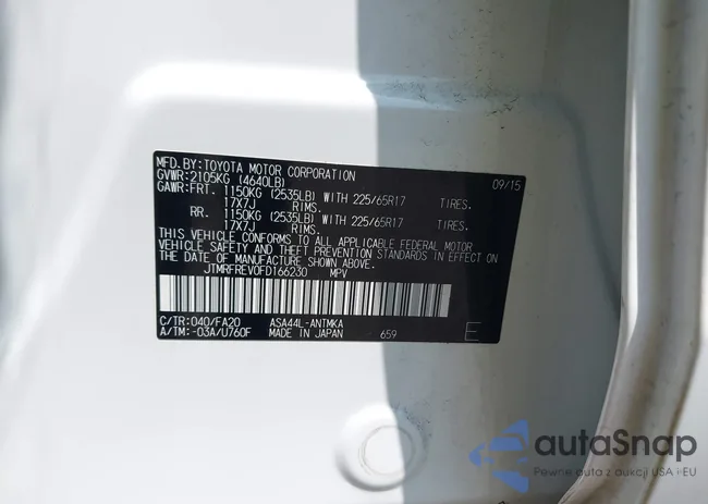 JTMRFREV0FD166230: 42925731