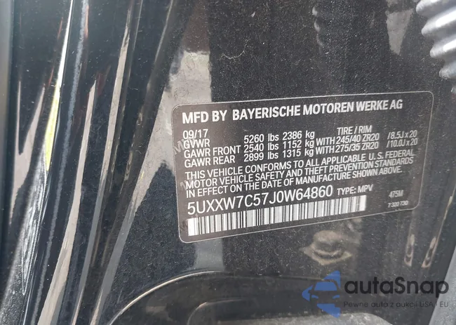 5UXXW7C57J0W64860: 42925927