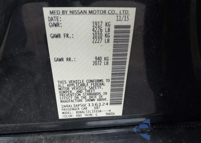 1N4AL3AP5GC116124: 42926045