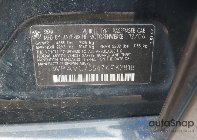 WBAVC73547KP32818: 42926109