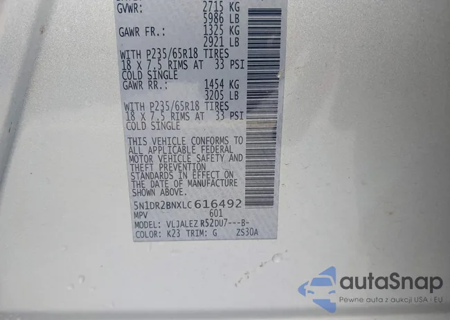 5N1DR2BNXLC616492: 42926161