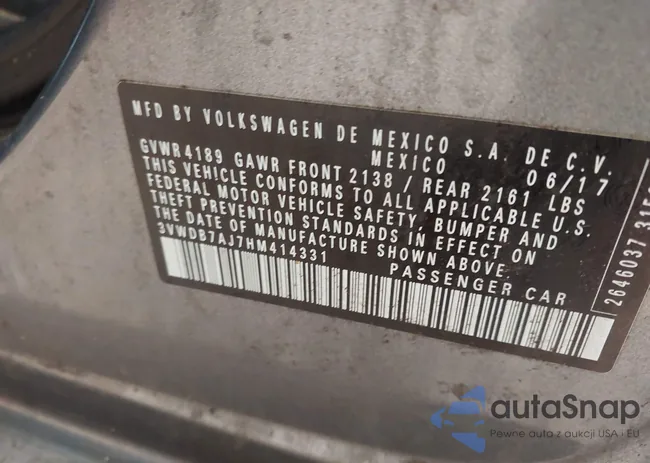 3VWDB7AJ7HM414331: 42925391