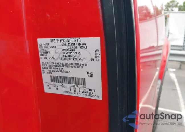 1FTPX04514KD75387: 42925484