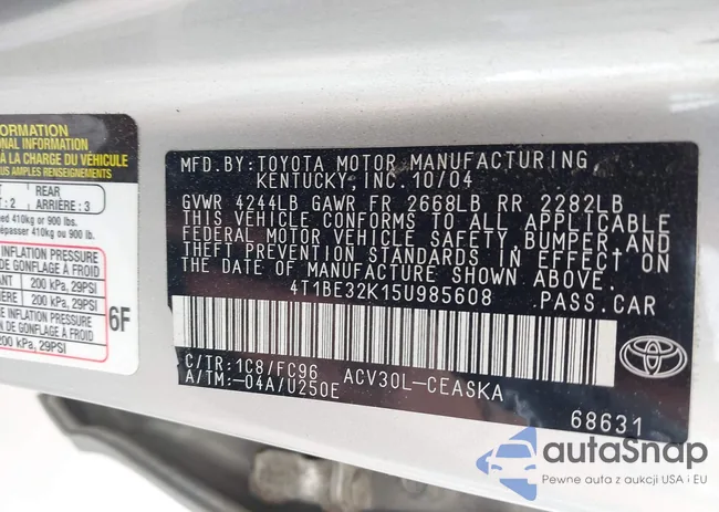 4T1BE32K15U985608: 42925584